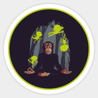 Yoga Mom Chimp- Cheeky Chimp Kids Sticker